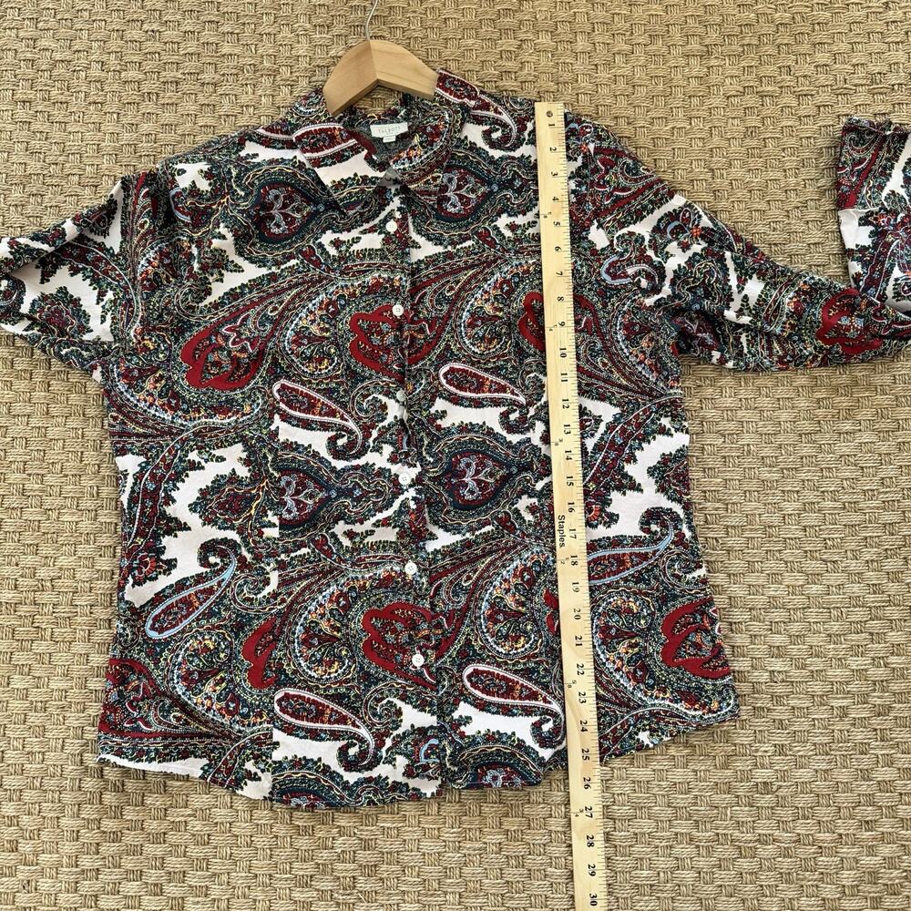 Talbots Paisley Long Sleeve Button Up Woman’s Top Size XL - Picture 10 of 10